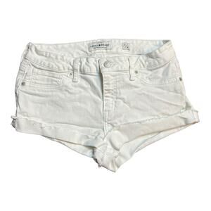 Lucky Brand DIY White Cut Off Jean Shorts 8/29 Button Fly Festival Concert Beach